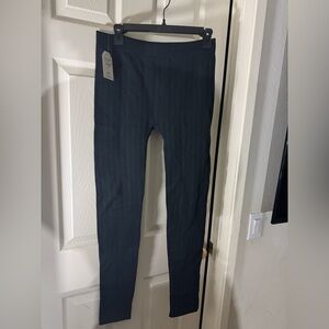 Black Textured Leggings